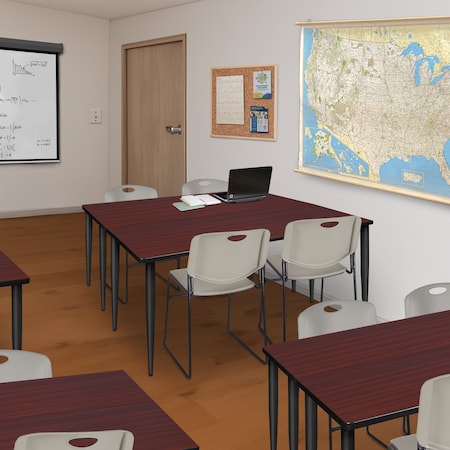 Regency Kahlo Training Tables, 48 W, 24 L, 29 H, Wood, Metal Top, Mahogany MTPL4824MHBK